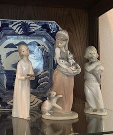 "Made in Japan" Figurine, Two Lladro Figurines