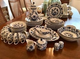 Bavarian "Blue Onion" 57 Pc. Dinner Ware & Serving Pieces
