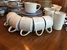 Rice Cups & Saucers with 2-Saki Cups  14 Pcs.