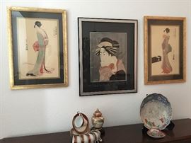 Geisha Prints, 6 Noritake "Nippon Taki Kaisha"  Demitasse Cups & Saucers, 