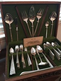 Rogers Bros. Silverplate "Silver Lace" Flatware,  12- 8/Pc Place Settings, plus 12 Serving Pieces                                                  