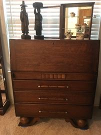 Antique English Oak Secretary 