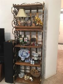 5-Shelf Open Display Cabinet w/Wrought Iron Scroll Sides (two available)