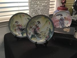 3- 8" Asian Plates