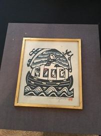 Artist Sadao Watanabe 1964                                                    Watanabe is a renown Japanese Printmaker