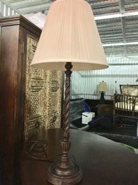 Pair Bronze Tone twisted Lamps