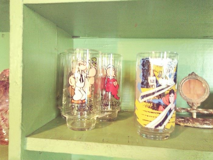 POPEYE / SWEET-PEA & SUPERMAN GLASSES, ETC.