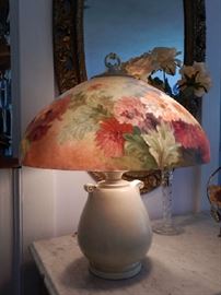 HANDEL REVERSE PAINTED CHIPPED ICE LAMP SHADE-SIGNED