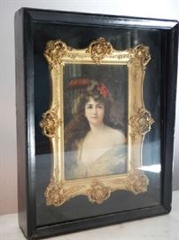 ANTIQUE FRAMED SMALL PORTRAIT IN SHADOW BOX