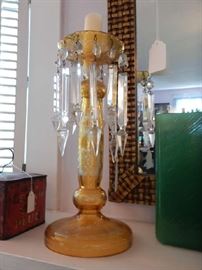 PAIR OF BOHEMIAN GLASS MANTLE LUSTRES