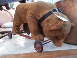 ANTIQUE BEAR PULL TOY