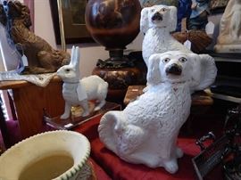 PAIR OF STAFFORDSHIRE SPANIELS