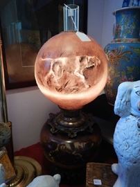 GONE WITH THE WIND LAMP WITH HUNTING SCENE