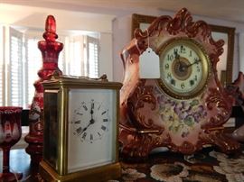 CARRIAGE CLOCK AND CHINA CLOCKS