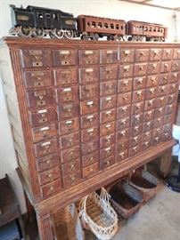 ANTIQUE INDEX FILE CABINET