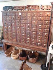ANTIQUE INDEX FILE CABINET