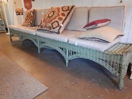 LONG WICKER BENCH