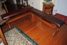 handmade heavy wood benches