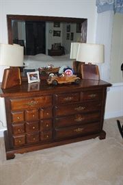 dresser with mirror - part of bedroom set