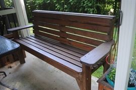 solid wood outdoor bench