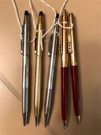 Cross Century Pencils - BF Goodrich advertising, Cross Gold fill pencil and Double Heart Paper Mate pen and pencil set