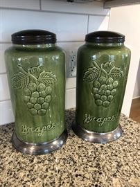 Large pottery canisters