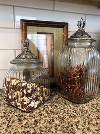 Glass and pewter canisters
