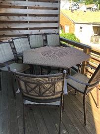 Outdoor patio table and 6 chairs