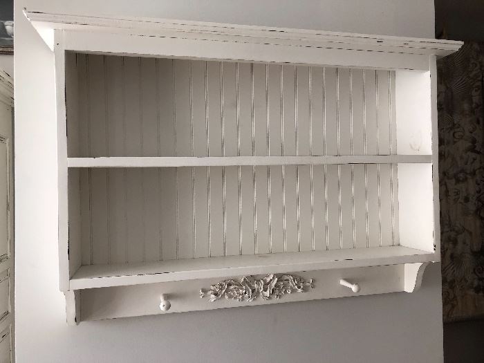 White painted wall shelf