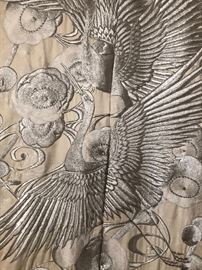 Detail of cranes on Asian robe