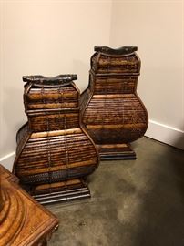 Pair of large decorator baskets