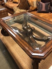 Very large glass top coffee table