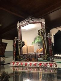 Enamel mirror and picture frames