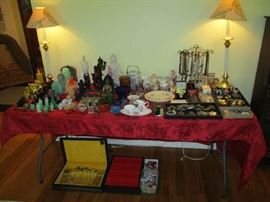 ORIENTAL/ASIAN DECOR, CHINA, COLOR GLASS, COSTUME JEWELRY 