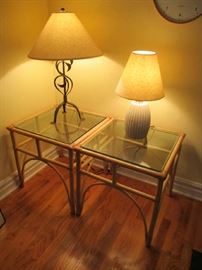 2 END TABLES, LAMPS