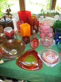 RED, ORANGE, PINK GLASS