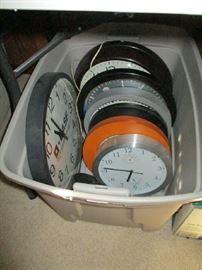 CLOCKS (LAST IS VINTAGE SCHOOL CLOCK)