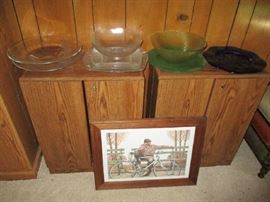MEDIA CABINETS, GLASS BOWLS & PLATTERS