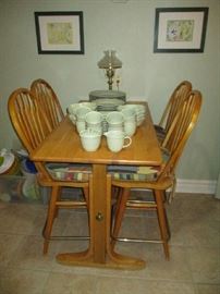 BAR HEIGHT WOOD TABLE W/4 CHAIRS