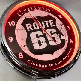  Route 66 Lighted Clock http://www.ctonlineauctions.com/detail.asp?id=725920