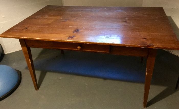 50. Pine 1 Drawer Farm Table (38'' x 60'' x 30'')