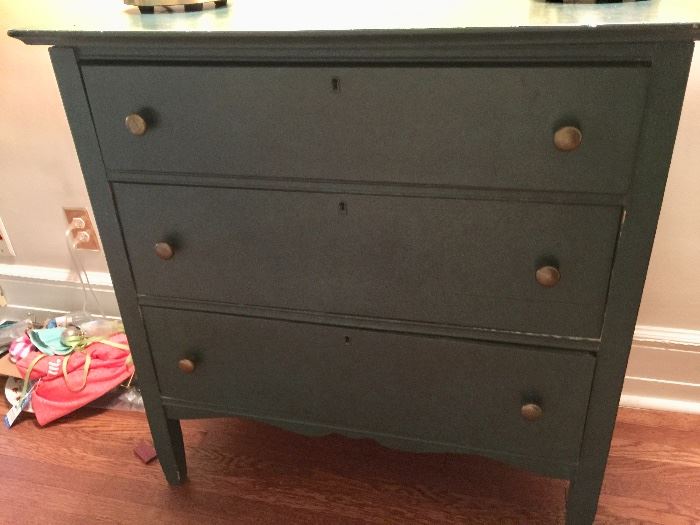 57. Teal 3 Drawer Chest (34'' x 18'' x 35'')