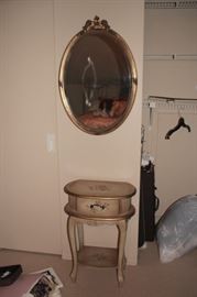 Mirror and Small 1 Drawer Table