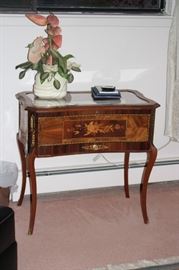 Small Stenciled Chest and Potted Plant