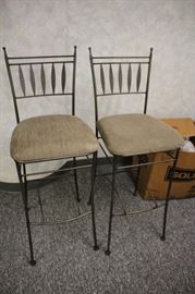 Pair of Metal Bar Height Chairs