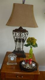 waterford clock        metal lamp