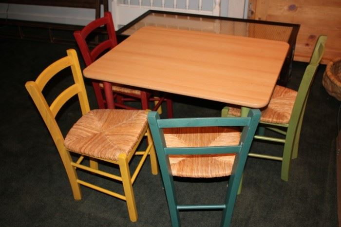 Square Child's Table with 4 Chairs