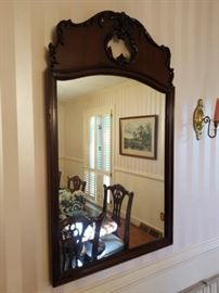 #39               Mahogany Mirror with decorative cut out top                   
                                                        $90 