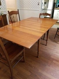 Vintage maple table with flip down sides..       $250