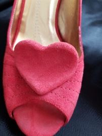 Size 9B Kate Spade red suede peep toe Valentine Shoes
